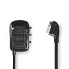 MULTIPRESA SCART NEDIS CVGP31835BK05 SCART MALE - 3X SCART FEMMINA - PLACCATO NICKEL - RISOLUZIONE MASSIMA: 1024X576 - 0.50 M - TONDO - PVC - NERO